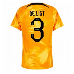 Holandia Matthijs de Ligt #3 Koszulka Podstawowych MŚ 2022 Krótki Rękaw